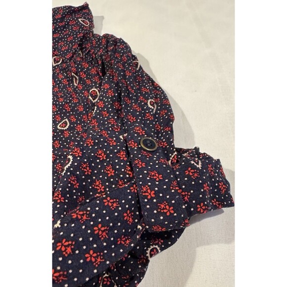 Vintage Y2K Forever 21 babydoll Shirt Dress M Black Red Paisley 90s Office Siren - Picture 9 of 16